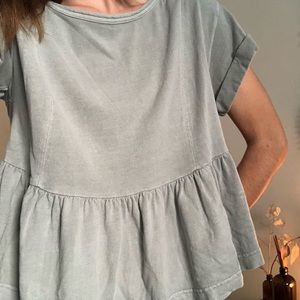 UO Babydoll Pale Blue Tee